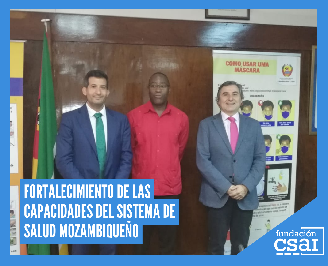 El director de la FCSAI, Óscar díaz junto con el ministro de sanidad de Mozambique.